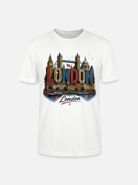Londoner Mosaikbriefe - Stanley/Stella Unisex Bio-T-Shirt CRAFTER - Weiß