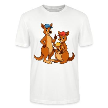 Famille des kangourous - T-shirt bio CRAFTER Stanley Stella Unisexe - blanc - Devant - Alina (178cm) & Michal (187cm)