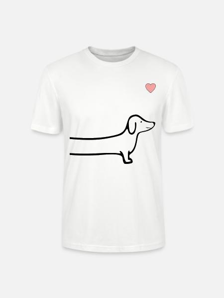 Chiens Cœur de teckel - T-shirt bio CRAFTER Stanley Stella Unisexe - blanc