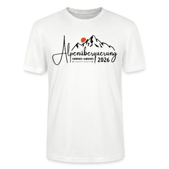 Alpenüberquerung 2026 Garmisch Gardasee Wandern - Stanley/Stella Unisex Bio-T-Shirt CRAFTER - Weiß - Vorne - Alina (178cm) & Michal (187cm)