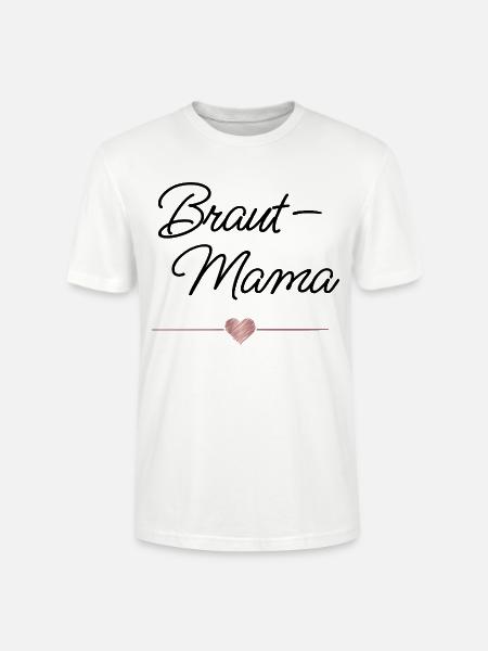 Braut Mama Herz Hochzeit Geschenk - Stanley/Stella Unisex Bio-T-Shirt CRAFTER - Weiß