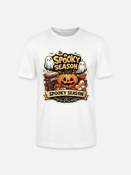 Spukige Saison Kürbis & Geister - Stanley/Stella Unisex Bio-T-Shirt CRAFTER - Weiß