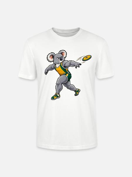 Koala beim Diskuswurf – Leichtathletik - Stanley/Stella Unisex Bio-T-Shirt CRAFTER - Weiß