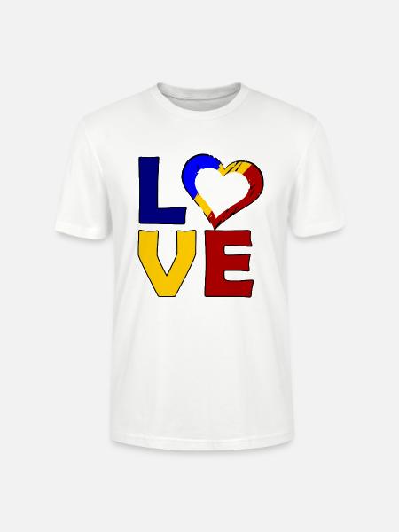 Liebe Herz Rumänien - Stanley/Stella Unisex Bio-T-Shirt CRAFTER - Weiß