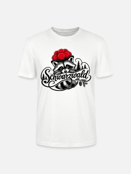 Schwarzwald Waschbär Bollenhut - Stanley/Stella Unisex Bio-T-Shirt CRAFTER - Weiß