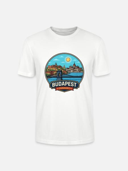 Donauabzeichen des Budapest-Ungarn-Parlaments - Stanley/Stella Unisex Bio-T-Shirt CRAFTER - Weiß