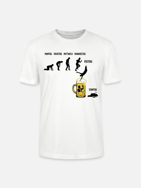 Bier Woche | Evolution | Bierglas | Saufen - Stanley/Stella Unisex Bio-T-Shirt CRAFTER - Weiß