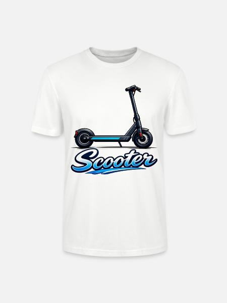 Scooter Illustration Neon Ride - Stanley/Stella Unisex Bio-T-Shirt CRAFTER - Weiß