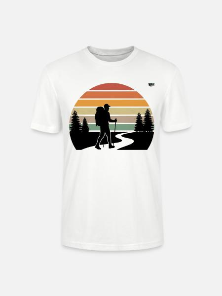 Sonnenuntergang Wanderer Pfad - Stanley/Stella Unisex Bio-T-Shirt CRAFTER - Weiß