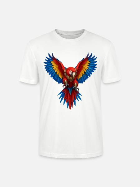 Feuriger Papagei im Goldpanzer - Stanley/Stella Unisex Bio-T-Shirt CRAFTER - Weiß