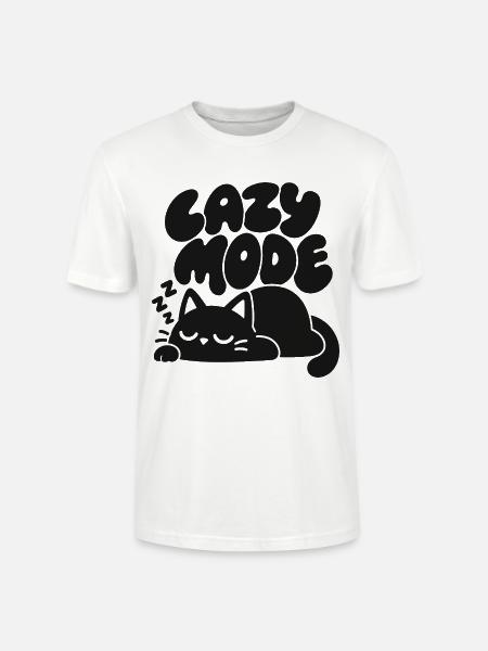 Lazy Mode – Schlafende Katze - Stanley/Stella Unisex Bio-T-Shirt CRAFTER - Weiß
