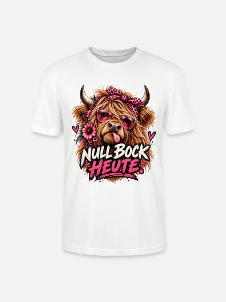 Null Bock Heute – Freches Highland Rind - Stanley/Stella Unisex Bio-T-Shirt CRAFTER - Weiß