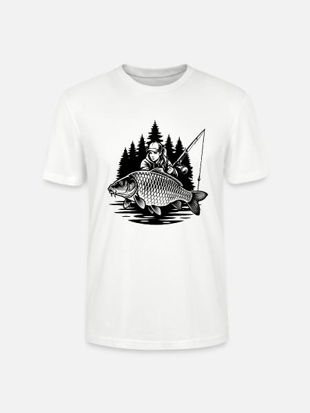Fischerin und ihr Karpfen - Stanley/Stella Unisex Bio-T-Shirt CRAFTER - Weiß