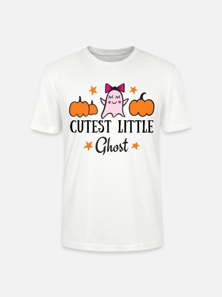 Chibi-Geist mit Kürbissen - Stanley/Stella Unisex Bio-T-Shirt CRAFTER - Weiß
