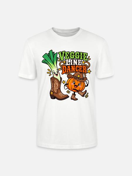 Veggie Line Dancer – Kürbis Cowboy Duo - Stanley/Stella Unisex Bio-T-Shirt CRAFTER - Weiß
