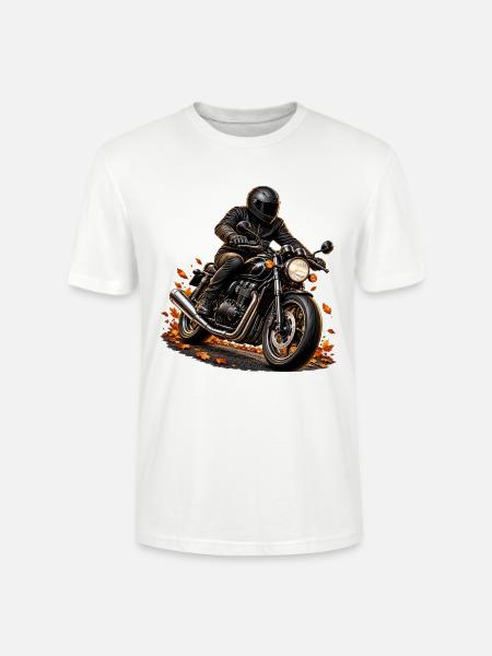 Motorradfahrer im Herbst - Stanley/Stella Unisex Bio-T-Shirt CRAFTER - Weiß