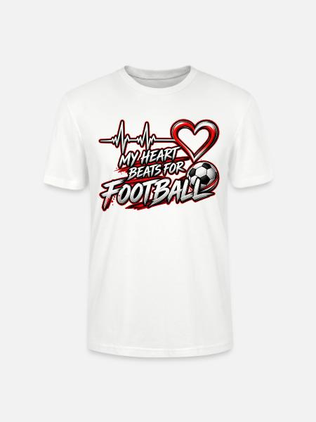 Herzschlag fürs Fußball - Stanley/Stella Unisex Bio-T-Shirt CRAFTER - Weiß
