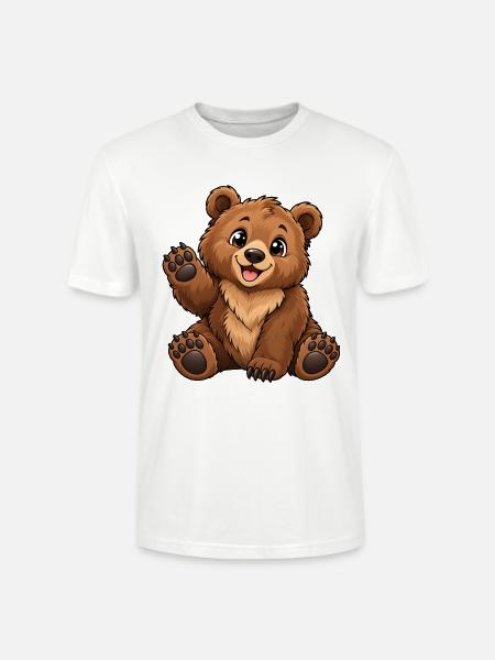 Braunbär Kawaii Style – Süßer Bär - Stanley/Stella Unisex Bio-T-Shirt CRAFTER - Weiß