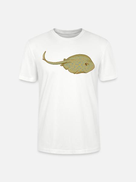 Blaupunktrochen im Cartoon Stil - Stanley/Stella Unisex Bio-T-Shirt CRAFTER - Weiß