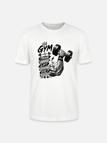 Train Hard Fitness Motivation - Stanley/Stella Unisex Bio-T-Shirt CRAFTER - Weiß