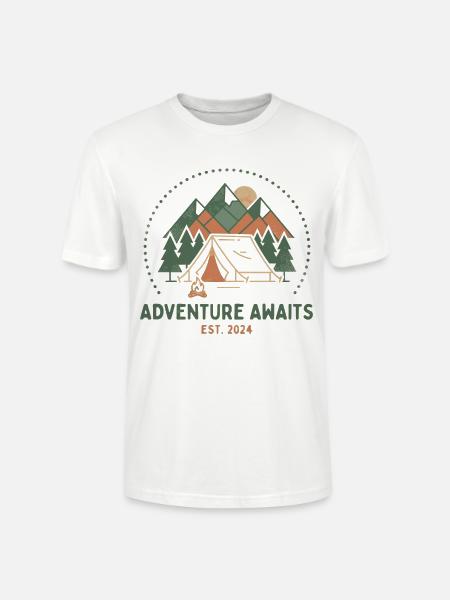 Bergcamping Abenteuer Retro - Stanley/Stella Unisex Bio-T-Shirt CRAFTER - Weiß