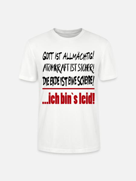 Erde Scheibe Gott Allmächtig Sprüche Floskel - Stanley/Stella Unisex Bio-T-Shirt CRAFTER - Weiß