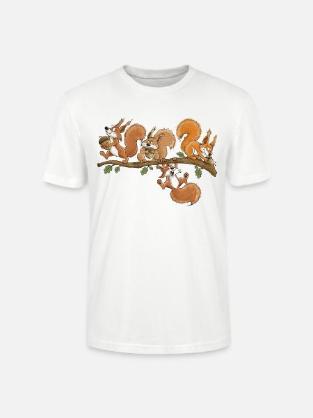 Lustige Eichhörnchen Eichel Wald Tierhumor - Stanley/Stella Unisex Bio-T-Shirt CRAFTER - Weiß