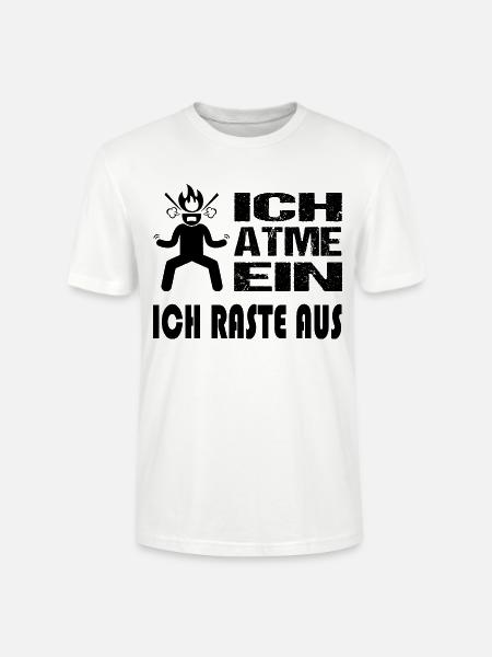 Einatmen Ausrasten Explodieren Colerisch Sprüche - Stanley/Stella Unisex Bio-T-Shirt CRAFTER - Weiß