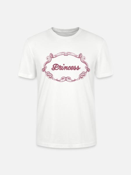 Rosa Prinzessin Schnörkelrahmen - Stanley/Stella Unisex Bio-T-Shirt CRAFTER - Weiß