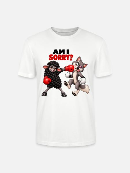 Schaf und Wolf – Boxhumor - Stanley/Stella Unisex Bio-T-Shirt CRAFTER - Weiß