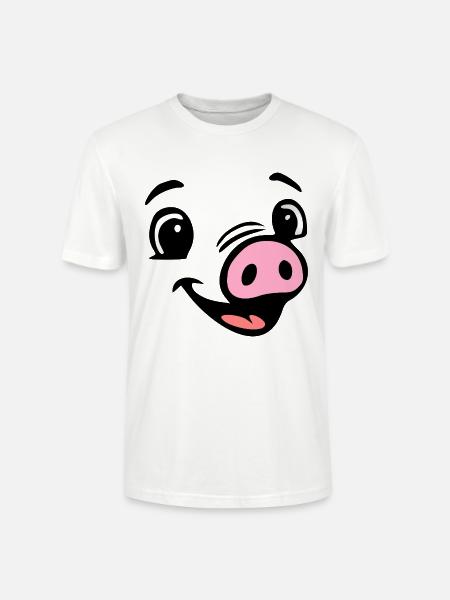 Ferkel Schweine Sau, Kostüm - Stanley/Stella Unisex Bio-T-Shirt CRAFTER - Weiß
