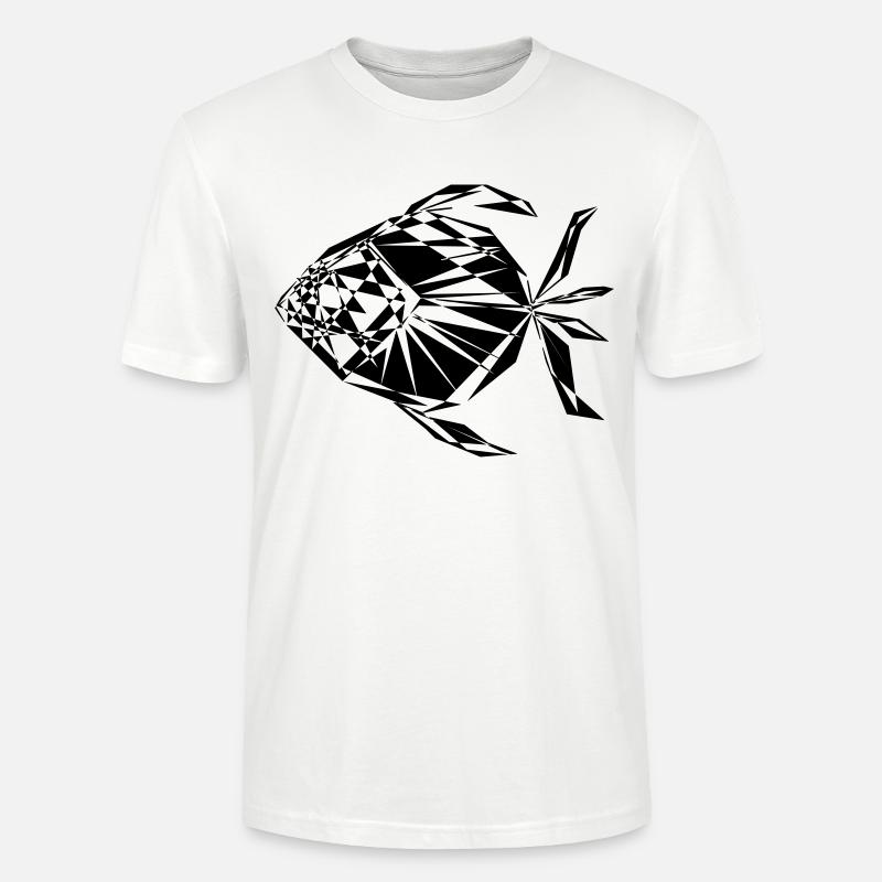 Poisson abstrait de la mer du sud - T-shirt bio CRAFTER Stanley Stella Unisexe - blanc