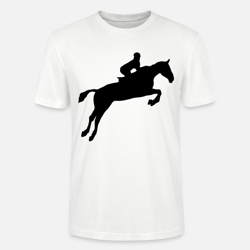 equitation cavalier obstacle cheval saut - T-shirt bio CRAFTER Stanley Stella Unisexe - blanc