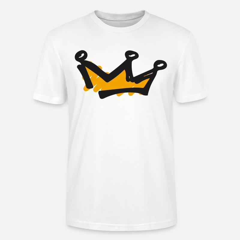 Dessin au trait de couronne - T-shirt bio CRAFTER Stanley Stella Unisexe - blanc