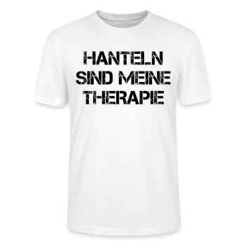 Hanteln Sind Meine Therapie - Stanley/Stella Unisex Bio-T-Shirt CRAFTER - Weiß - Vorne - Alina (178cm) & Michal (187cm)