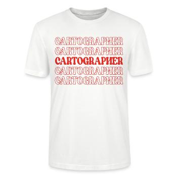 Cartographe Cartographe Créateur de carte Géographie - T-shirt bio CRAFTER Stanley Stella Unisexe - blanc - Devant - Alina (178cm) & Michal (187cm)