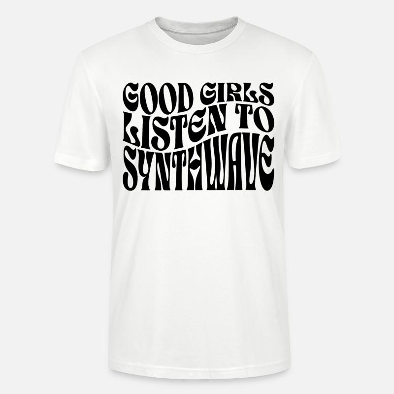Mädchen hören Synthwave-Musik - Stanley/Stella Unisex Bio-T-Shirt CRAFTER - Weiß