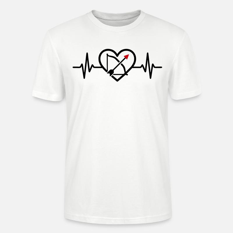 Bogenschießen Herz Pfeil Bogen Sport - Stanley/Stella Unisex Bio-T-Shirt CRAFTER - Weiß