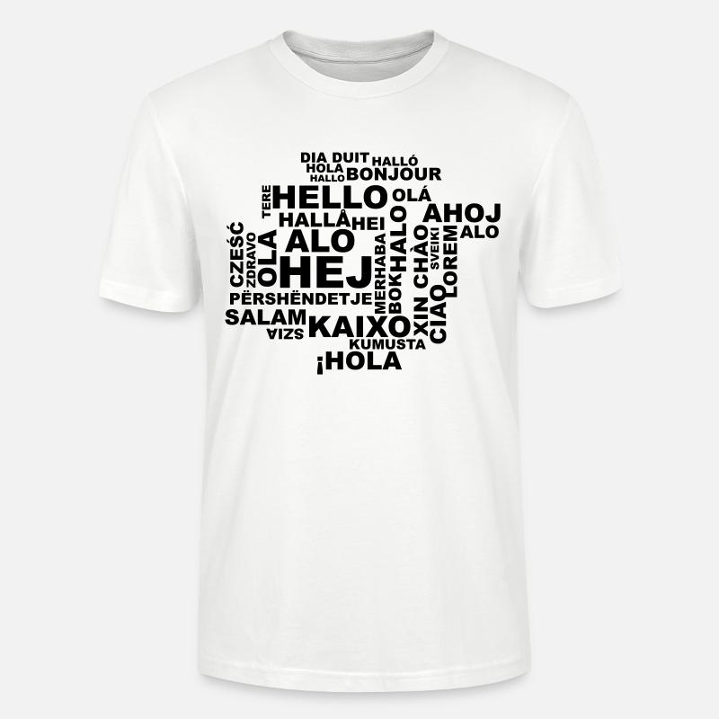 Hallo in 29 Sprachen - Stanley/Stella Unisex Bio-T-Shirt CRAFTER - Weiß