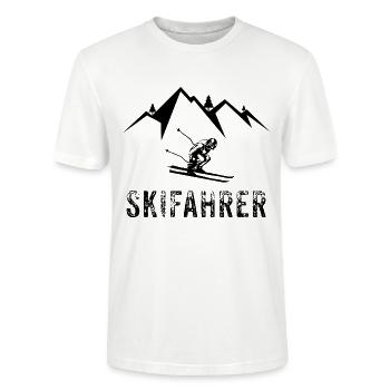 Skifahrer Skifahren - Stanley/Stella Unisex Bio-T-Shirt CRAFTER - Weiß - Vorne - Alina (178cm) & Michal (187cm)