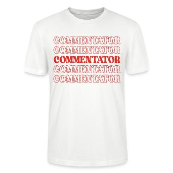 Commentator Broadcaster Announcer Broadcaster - Stanley/Stella CRAFTER Unisex Organic T-Shirt - white - Front - Alina (178cm) & Michal (187cm)