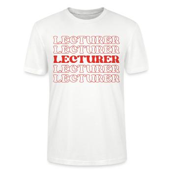 Conférencier, Enseignant, Instructeur, Conférencier, Éducateur - T-shirt bio CRAFTER Stanley Stella Unisexe - blanc - Devant - Alina (178cm) & Michal (187cm)