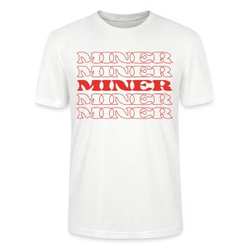 Mineur Minerai Digger Mineur Mineur Rockhound Extracteur - T-shirt bio CRAFTER Stanley Stella Unisexe - blanc - Devant - Alina (178cm) & Michal (187cm)