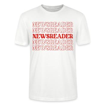 Lecteur de nouvelles Animateur Présentateur Reporter Présentateur de nouvelles - T-shirt bio CRAFTER Stanley Stella Unisexe - blanc - Devant - Alina (178cm) & Michal (187cm)