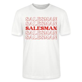 Salesman Salesperson Sales Representative Sales - Stanley/Stella CRAFTER Unisex Organic T-Shirt - white - Front - Alina (178cm) & Michal (187cm)