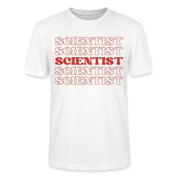 Scientist Researcher Scholar Research Expert - Stanley/Stella CRAFTER Unisex Organic T-Shirt - white - Front - Alina (178cm) & Michal (187cm)