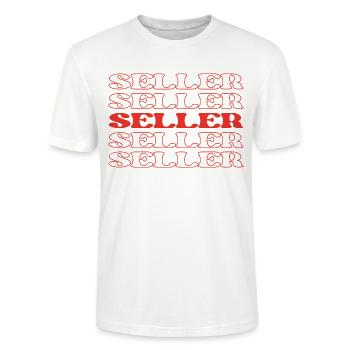 Vendeur Vendeur Vendeur Marchand Commerçant - T-shirt bio CRAFTER Stanley Stella Unisexe - blanc - Devant - Alina (178cm) & Michal (187cm)