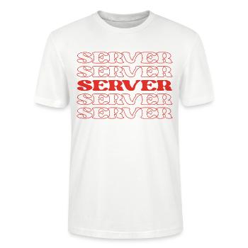 Server Waiter Waitress Food Server Food Service - Stanley/Stella CRAFTER Unisex Organic T-Shirt - white - Front - Alina (178cm) & Michal (187cm)