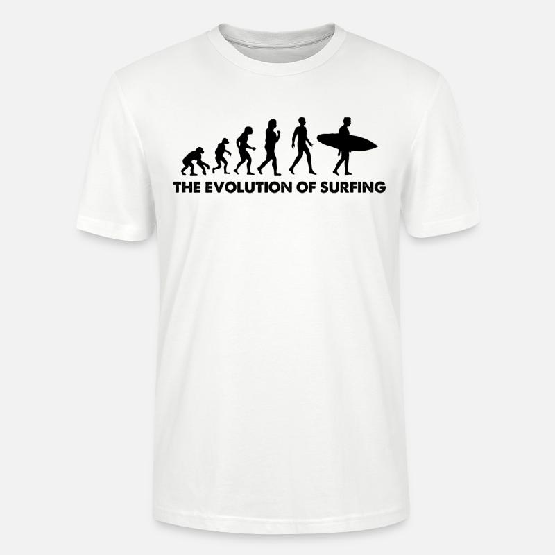 L’évolution du surf - T-shirt bio CRAFTER Stanley Stella Unisexe - blanc