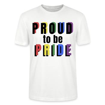 PRIDE PROUD to be Pride black - Stanley/Stella Unisex Bio-T-Shirt CRAFTER - Weiß - Vorne - Alina (178cm) & Michal (187cm)